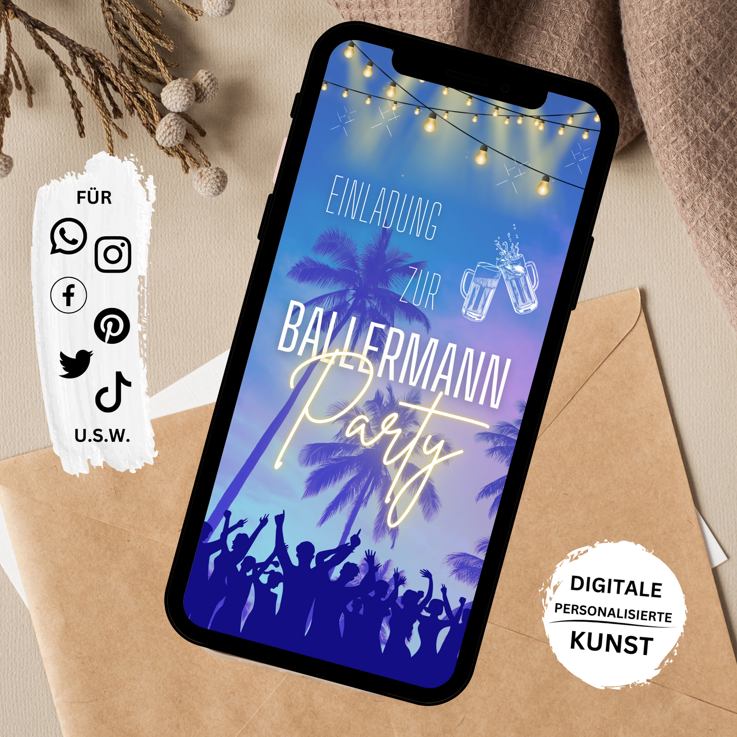 eCARD - Ballermann Party Einladungskarte