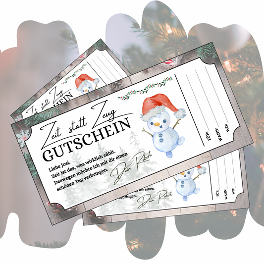 Gutschein - Gemeinsame Zeit statt Zeug als Geschenkidee