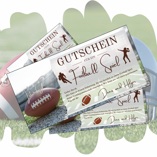Gutschein - American Football Geschenkgutschein