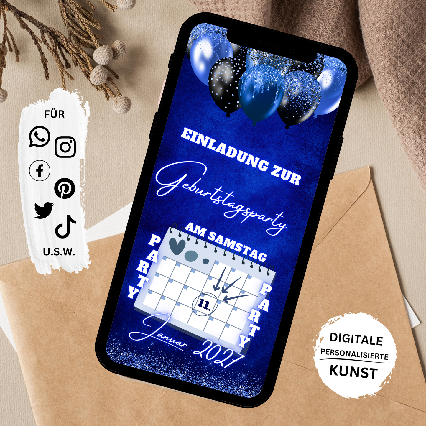 eCARD - Animierte Einladungskarte Geburtstag