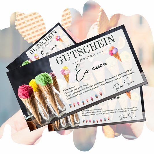 Gutschein - Eis Essen Geschenkgutschein