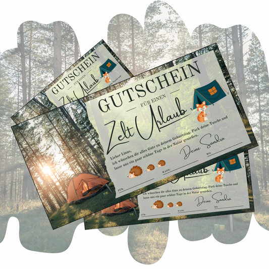 Gutschein - Zelten Campingtrip Erlebnisgutschein