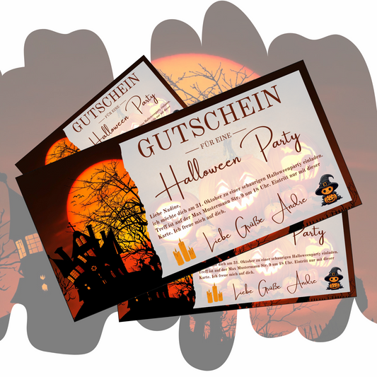 Gutschein - Halloween Party Geschenkgutschein