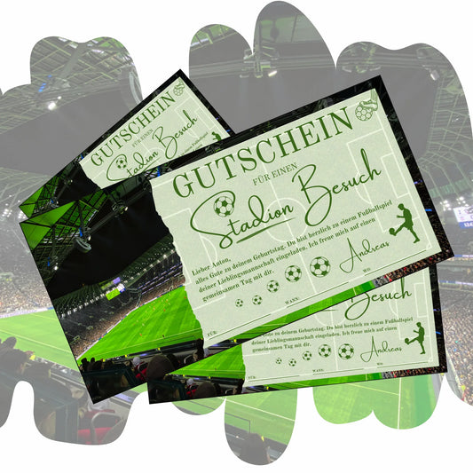 Gutschein - Stadion Besuch Fußballspiel Geschenkgutschein - eCARD4you
