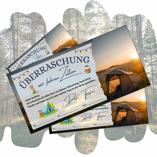 Gutschein - Zelten Campingtrip Erlebnisgutschein