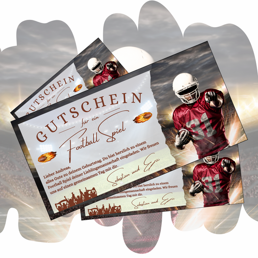 Gutschein - American Football Geschenkgutschein