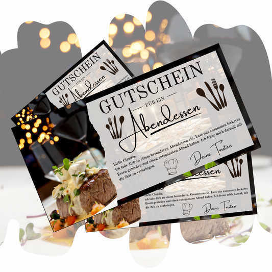 Gutschein - Abendessen Geschenkgutschein Geburtstag