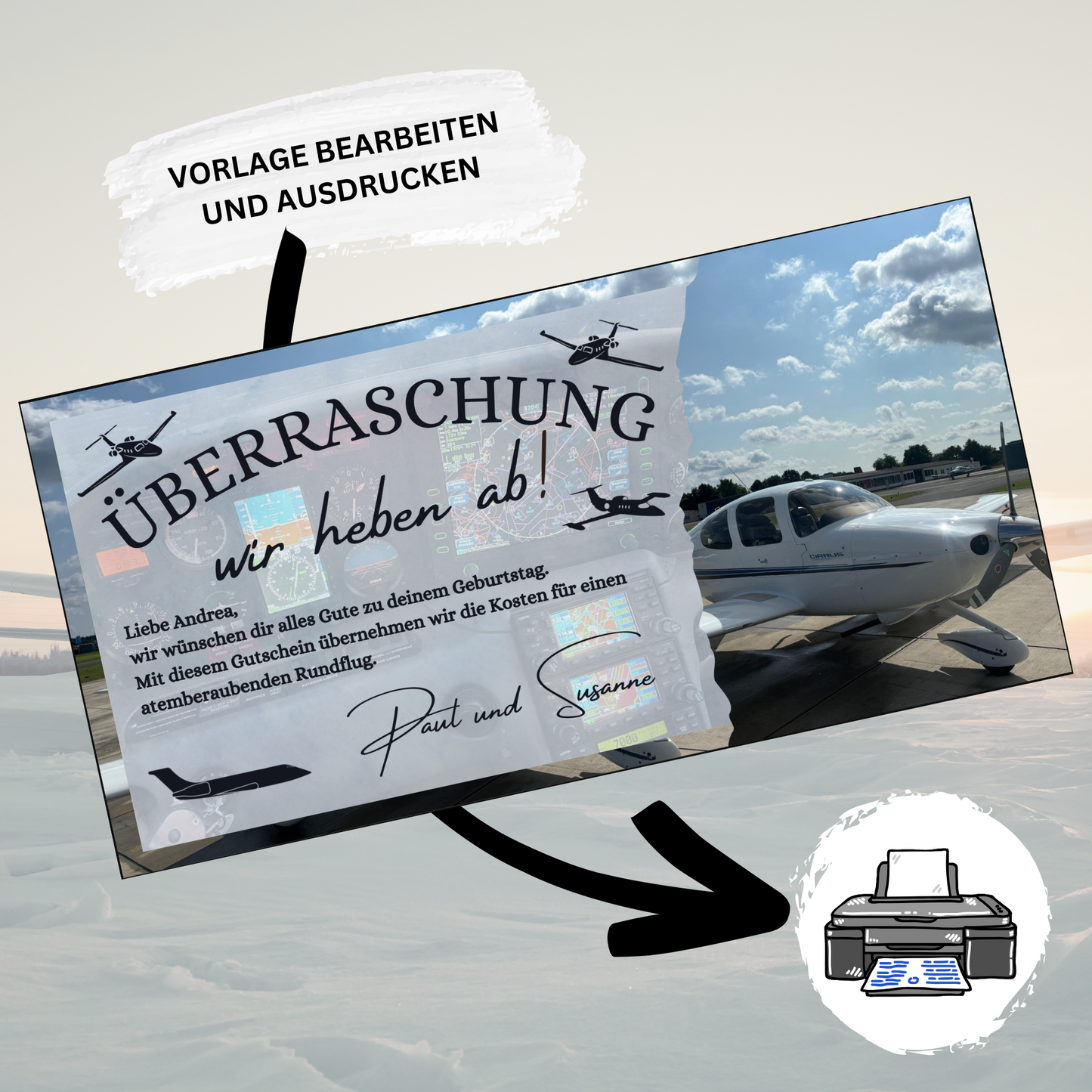 Gutschein - Flugzeug Rundflug Erlebnisgutschein