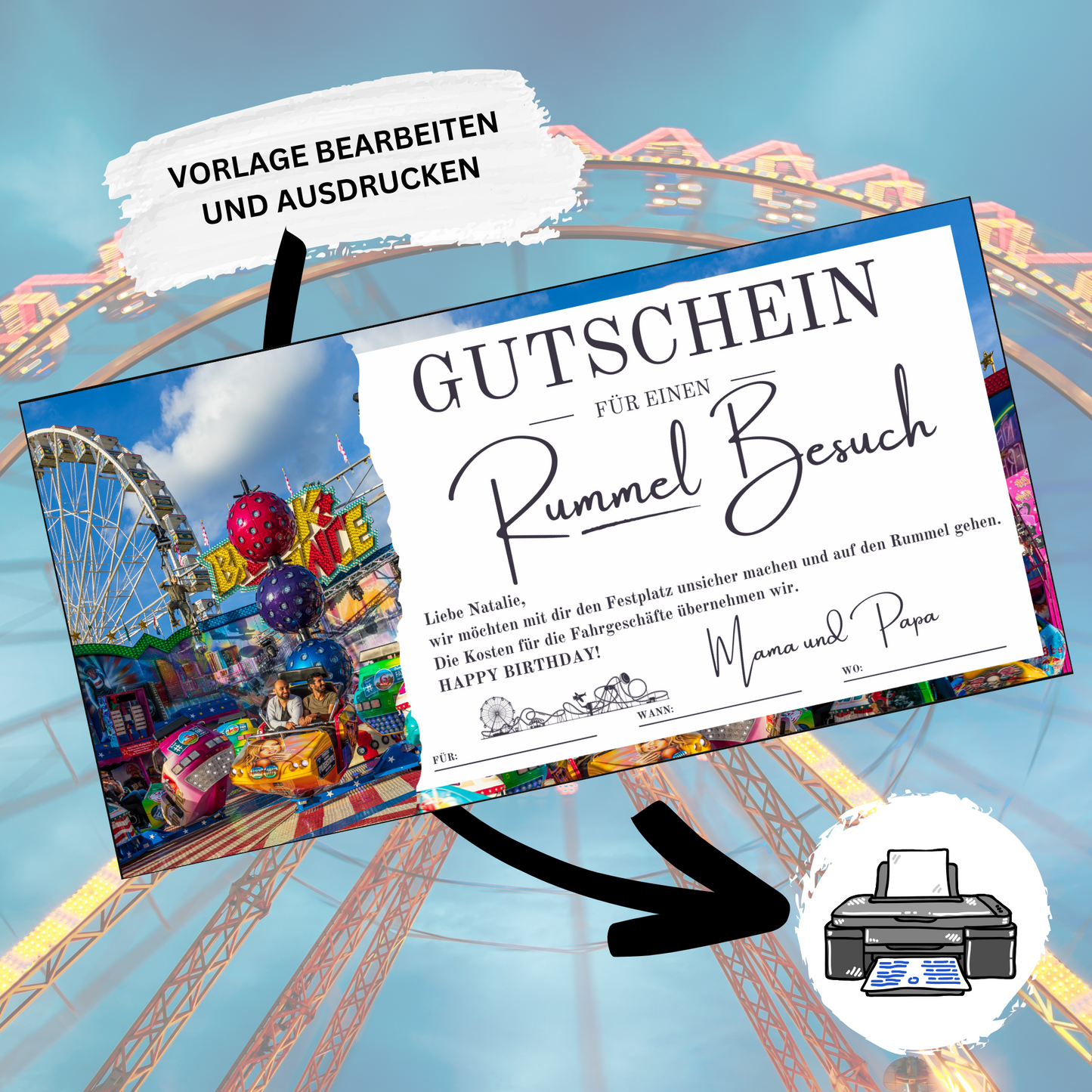 Gutschein - Rummel Besuch Erlebnisgutschein