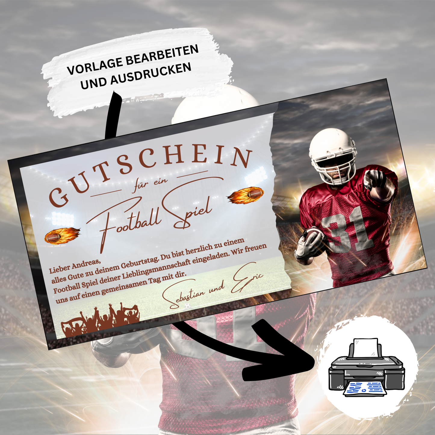 Gutschein - American Football Geschenkgutschein