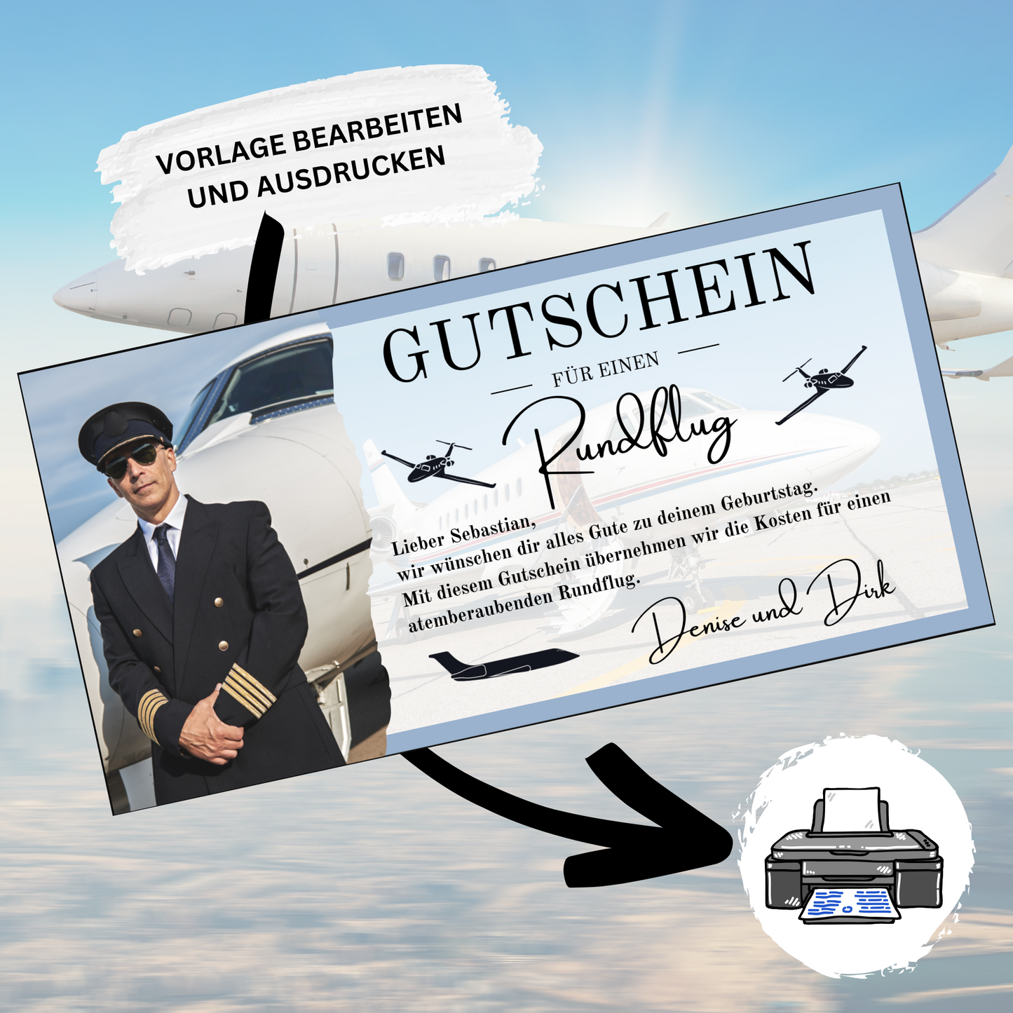 Gutschein - Flugzeug Rundflug Erlebnisgutschein