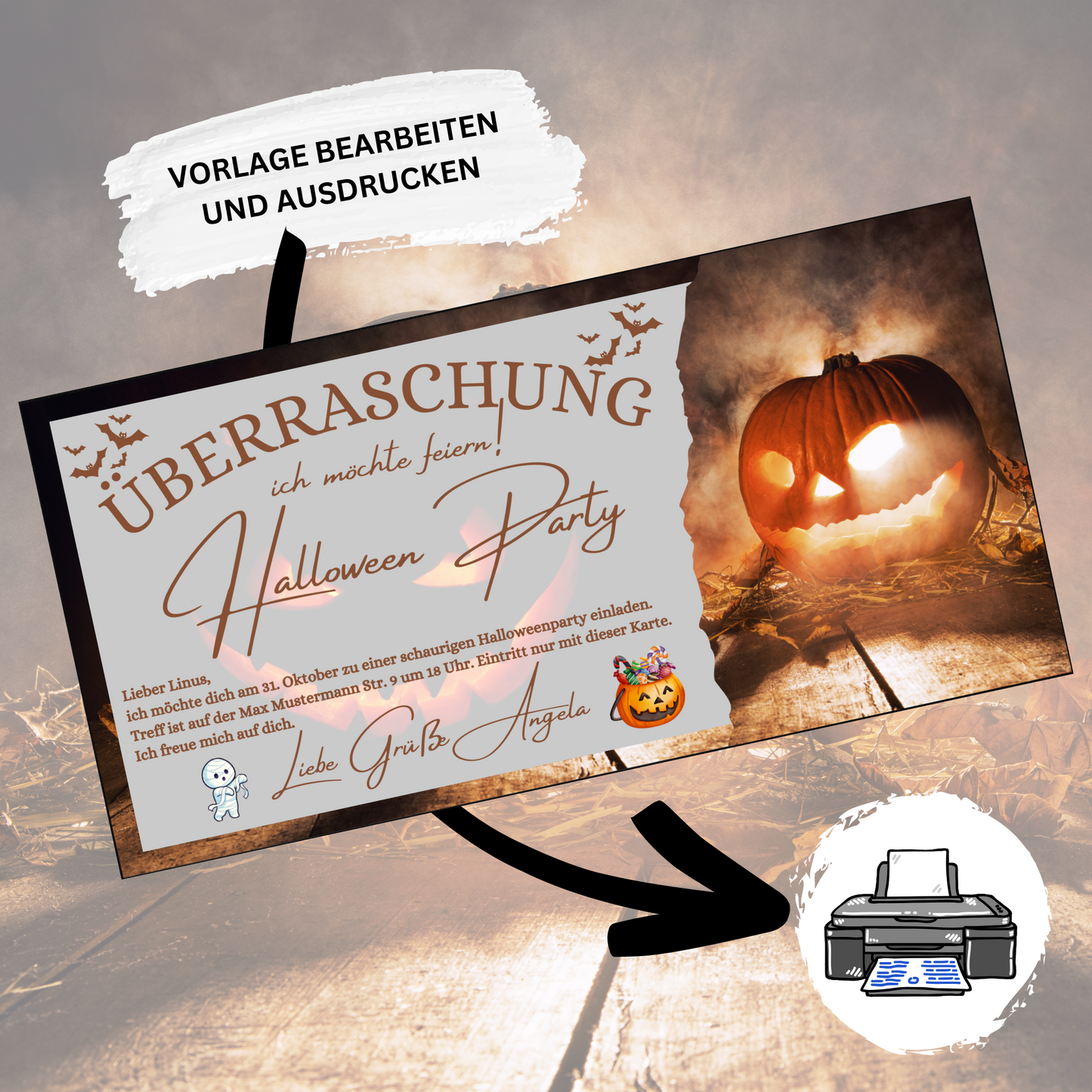 Gutschein - Halloween Party Geschenkgutschein