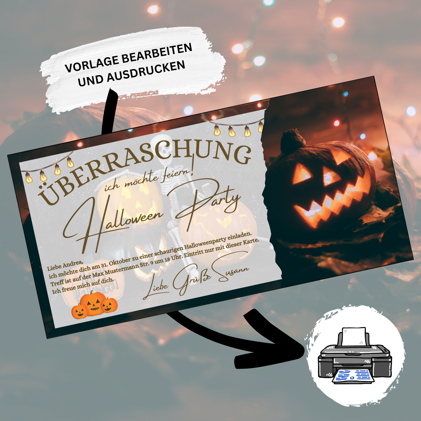 Gutschein - Halloween Party Geschenkgutschein