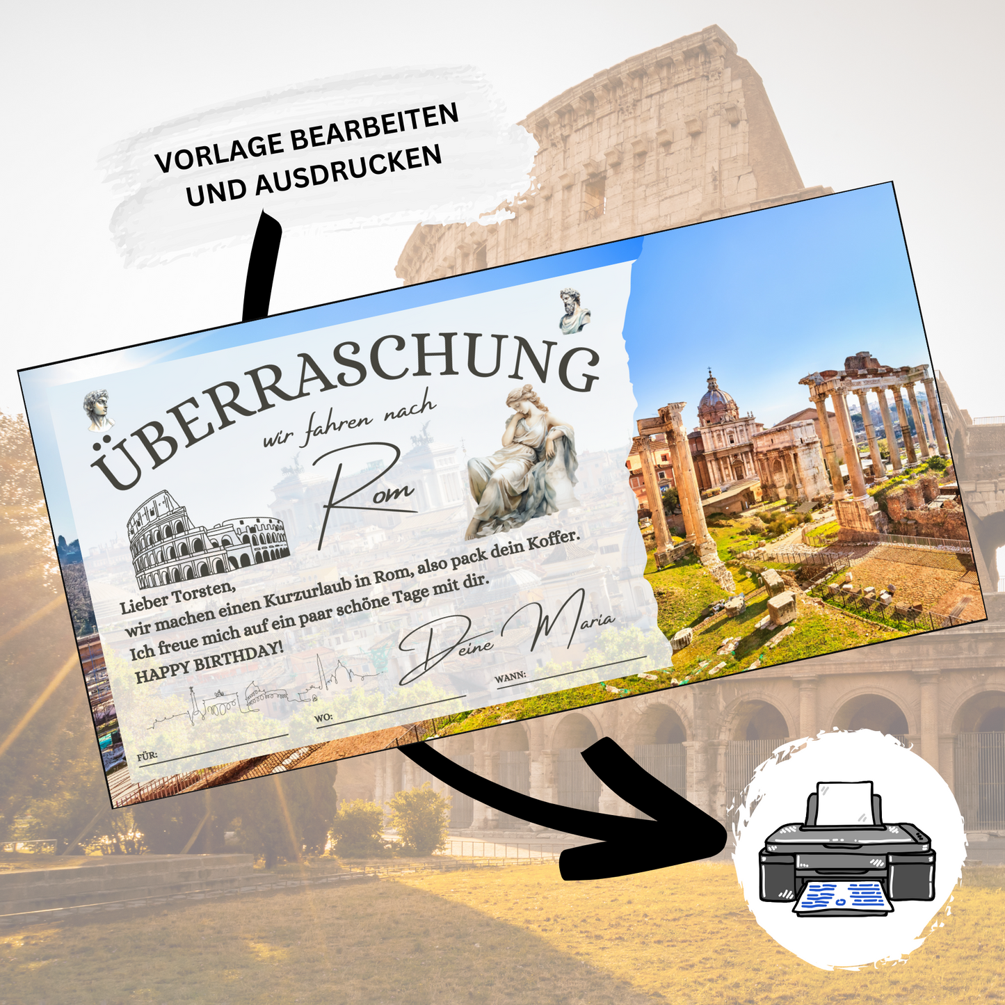 Gutschein - Städtetrip Rom Italien Reisegutschein