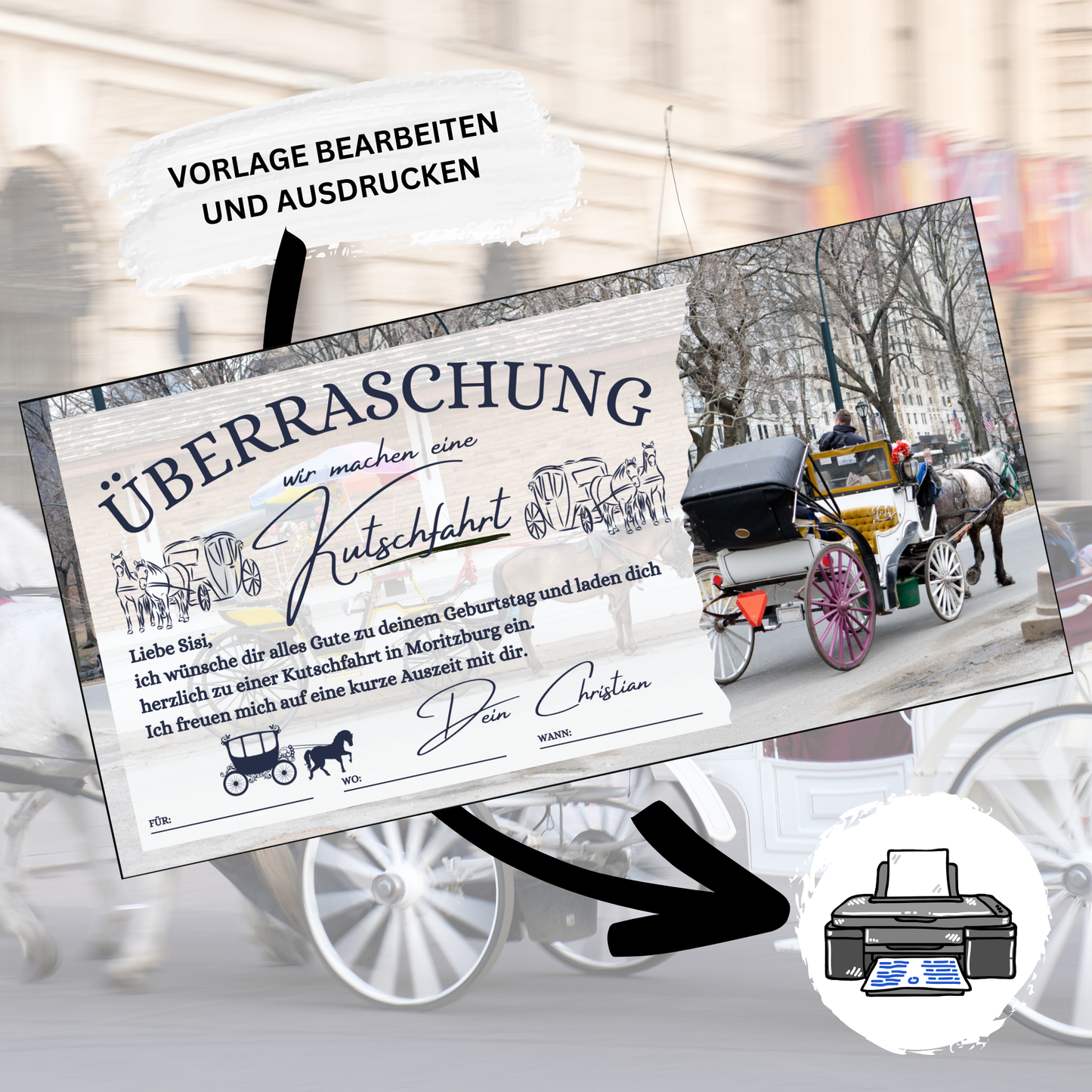 Gutschein - Kutschfahrt Rundfahrt Pferdekutsche