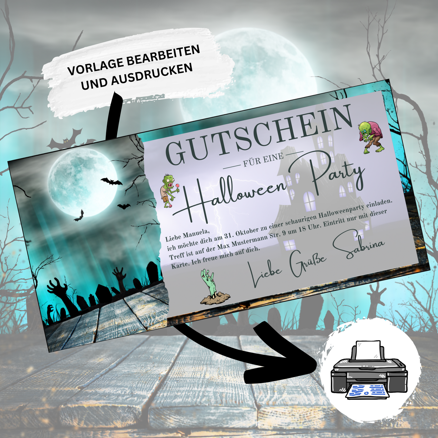 Gutschein - Halloween Party Geschenkgutschein
