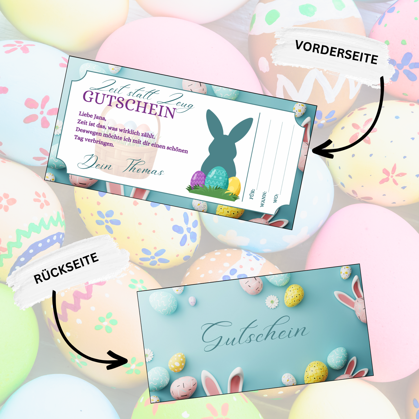 Gutschein - Gemeinsame Zeit statt Zeug als Geschenkidee zu Ostern
