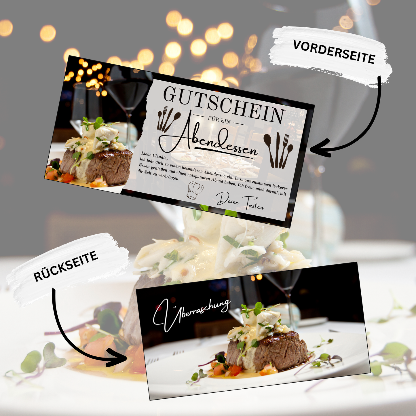 Gutschein - Abendessen Geschenkgutschein Geburtstag