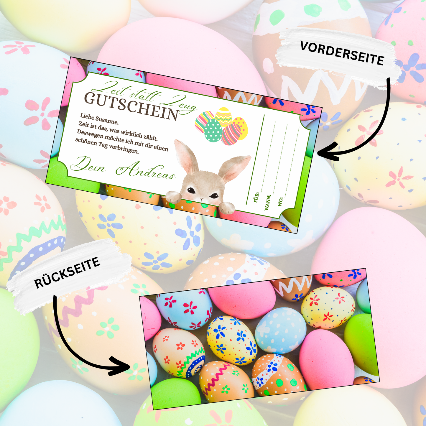 Gutschein - Gemeinsame Zeit statt Zeug als Geschenkidee zu Ostern