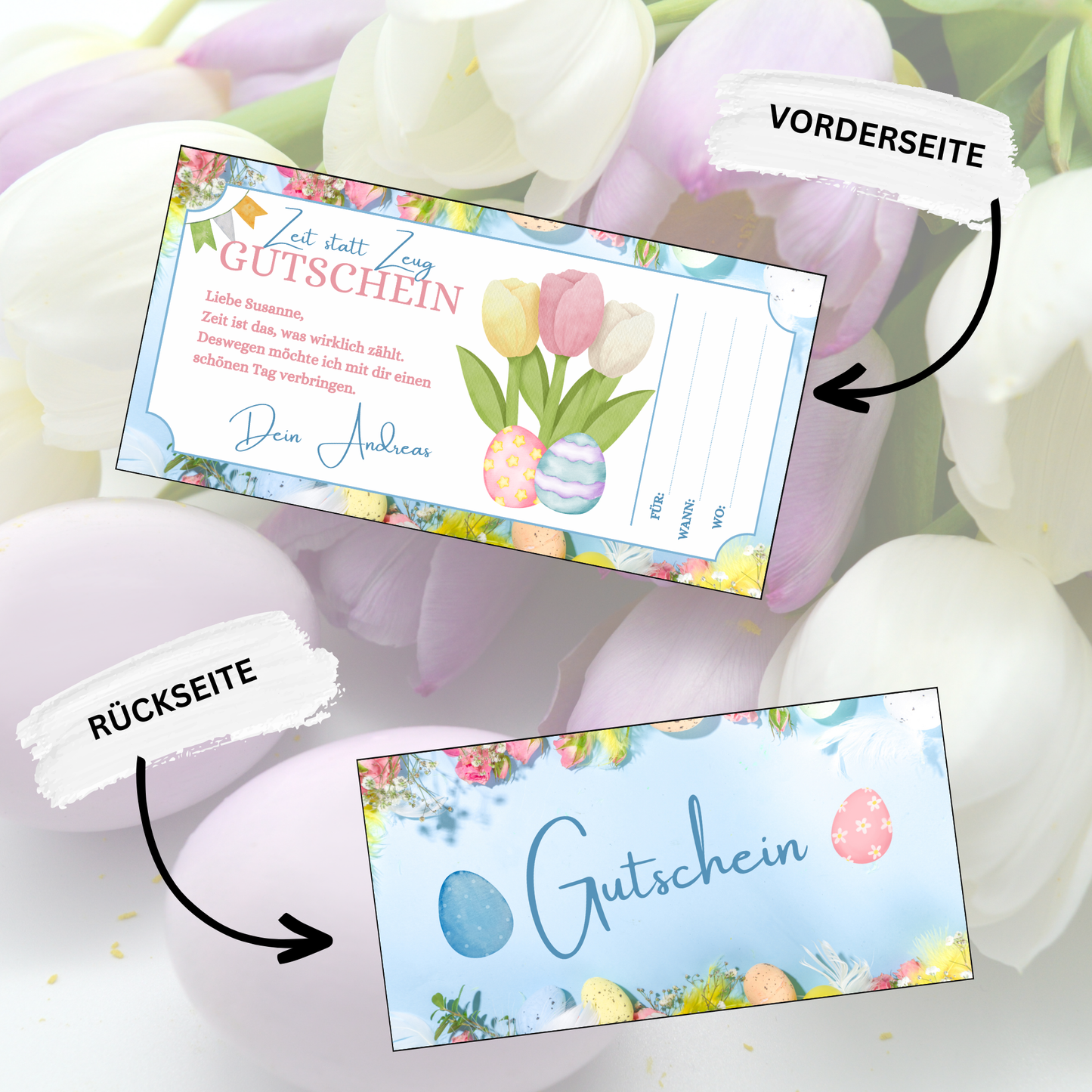 Gutschein - Gemeinsame Zeit statt Zeug als Geschenkidee zu Ostern
