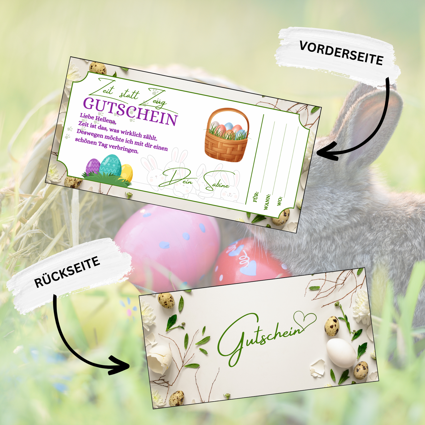 Gutschein - Gemeinsame Zeit statt Zeug als Geschenkidee zu Ostern