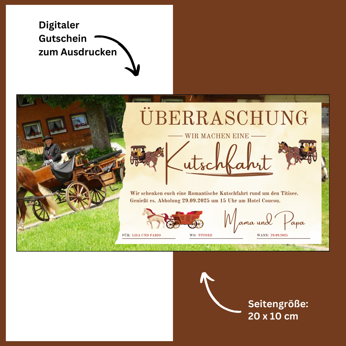 Gutschein - Kutschfahrt Rundfahrt Pferdekutsche