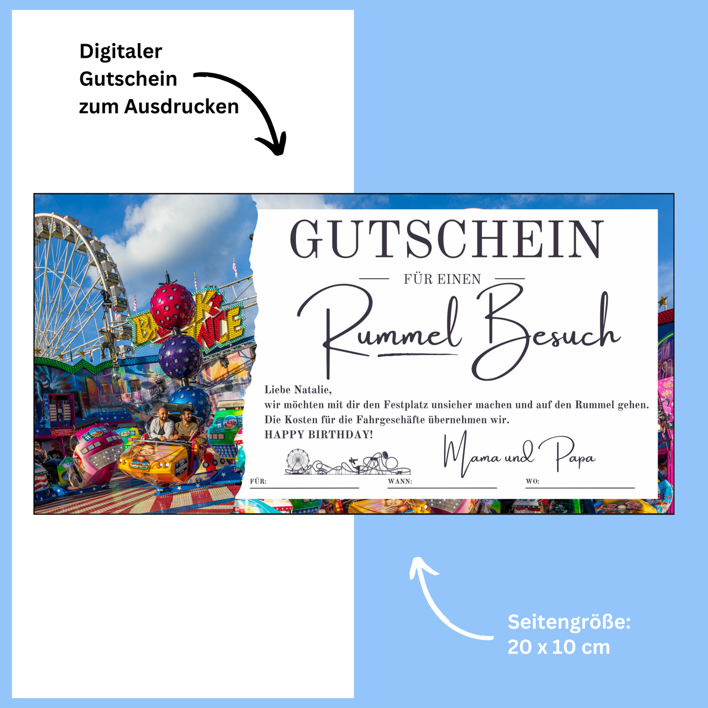 Gutschein - Rummel Besuch Erlebnisgutschein