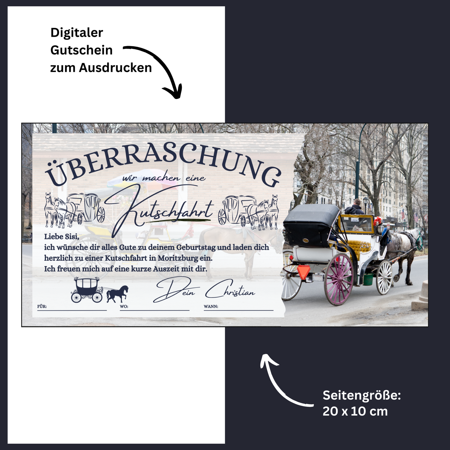 Gutschein - Kutschfahrt Rundfahrt Pferdekutsche