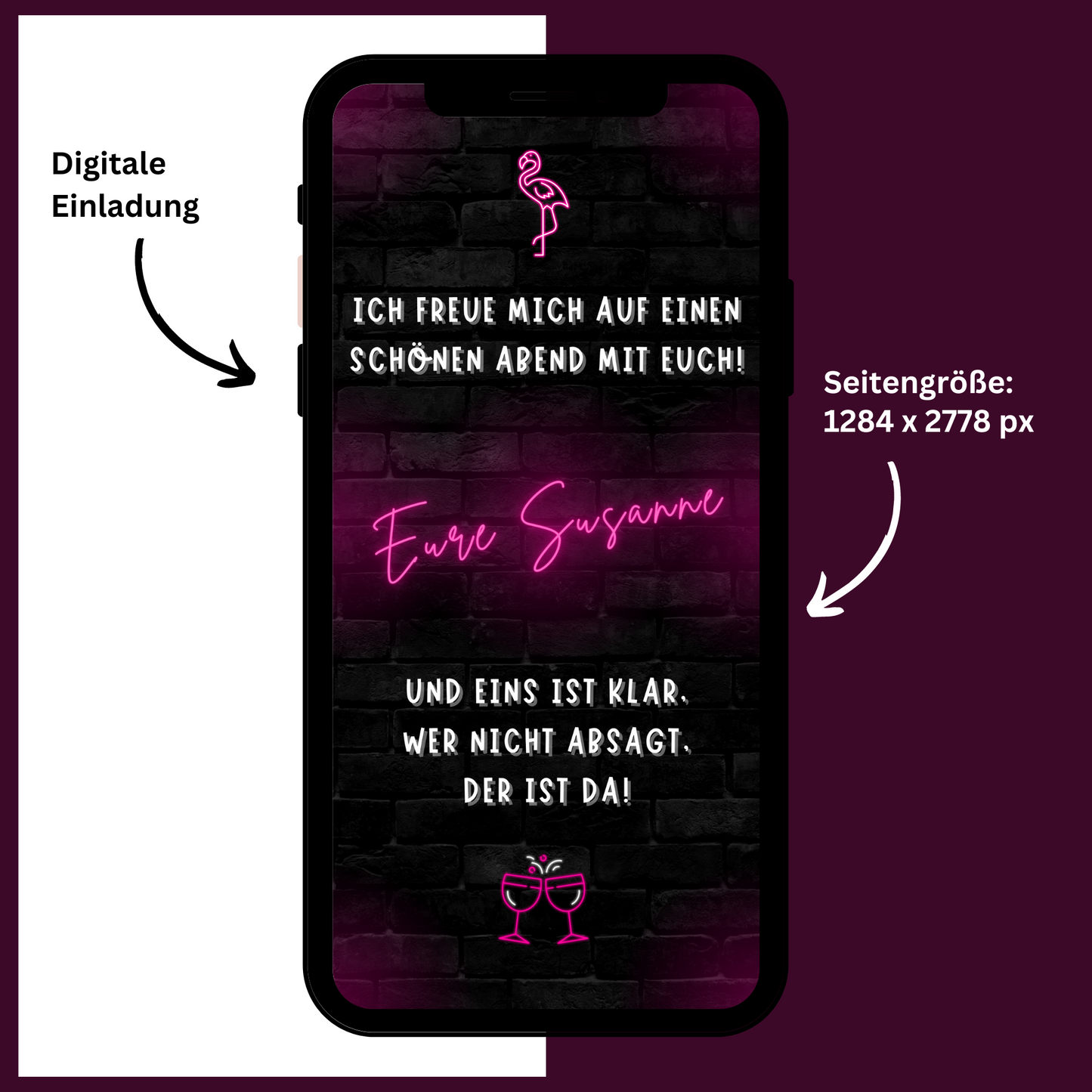 eCARD - Geburtstag Neonparty Einladungskarte
