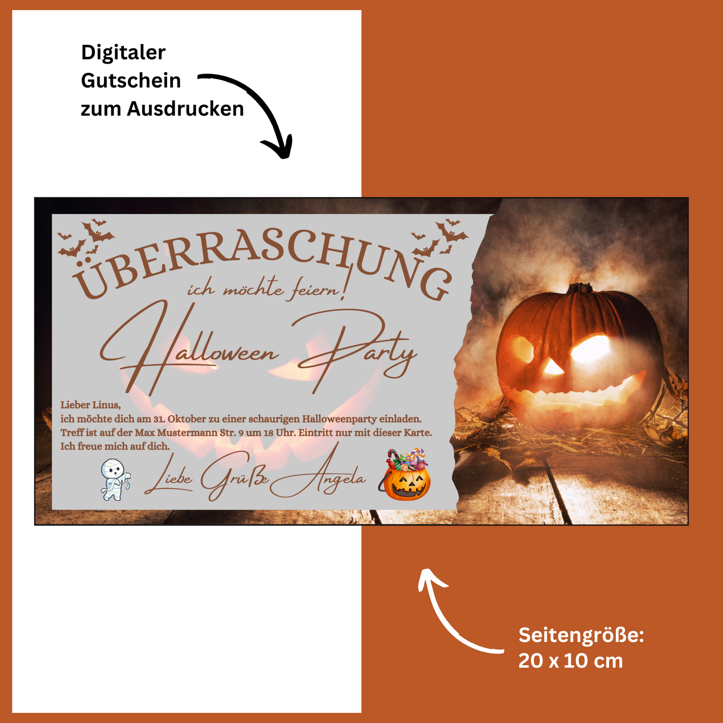 Gutschein - Halloween Party Geschenkgutschein