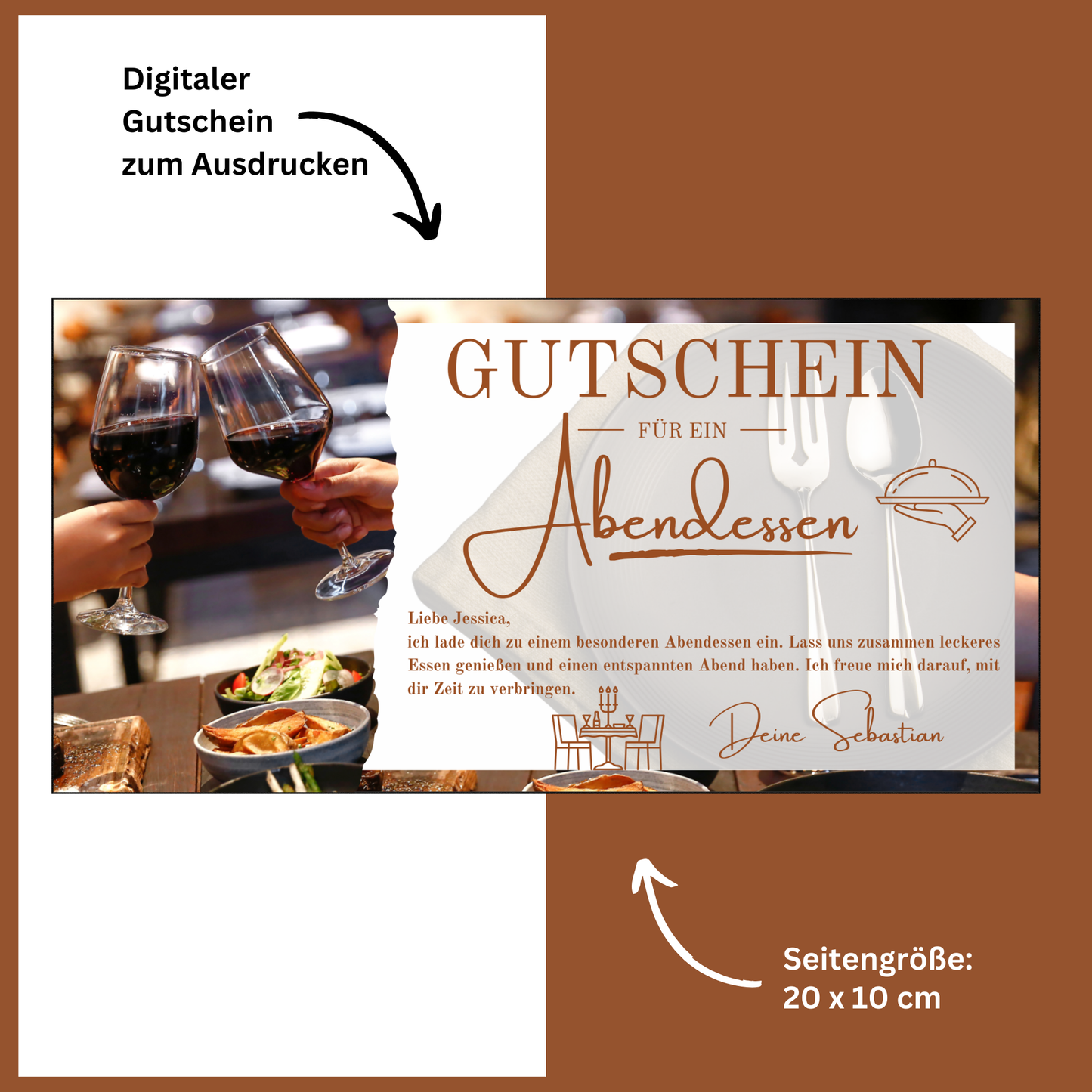 Gutschein - Abendessen Geschenkgutschein Geburtstag