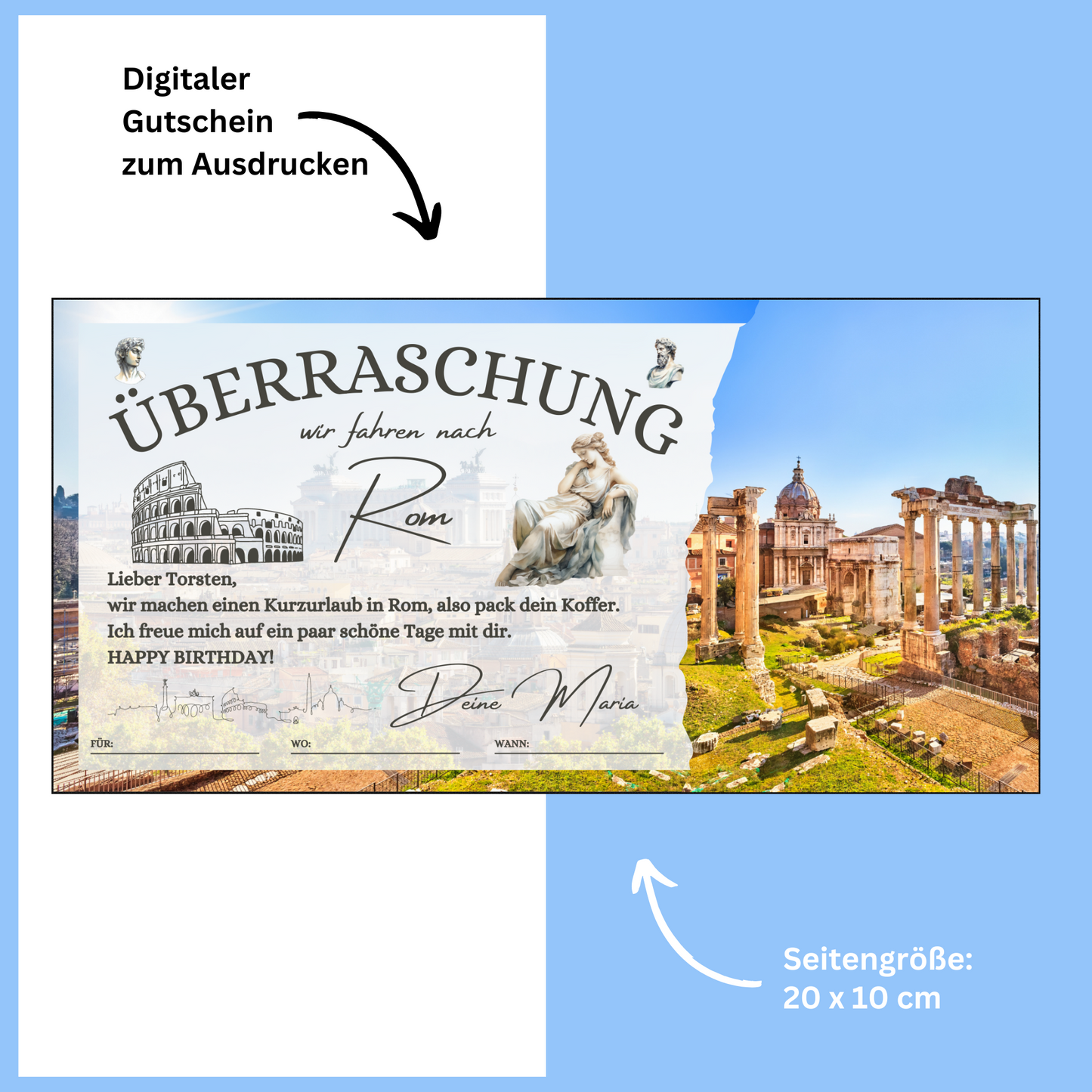 Gutschein - Städtetrip Rom Italien Reisegutschein
