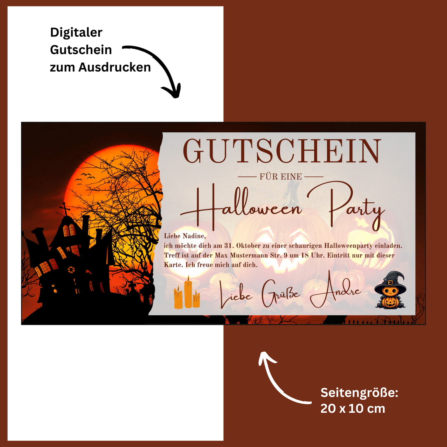 Gutschein - Halloween Party Geschenkgutschein
