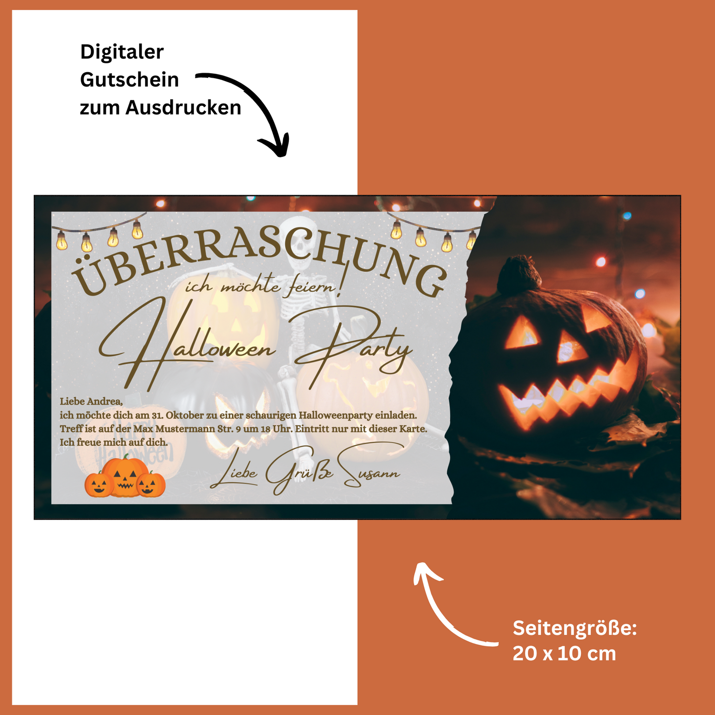 Gutschein - Halloween Party Geschenkgutschein