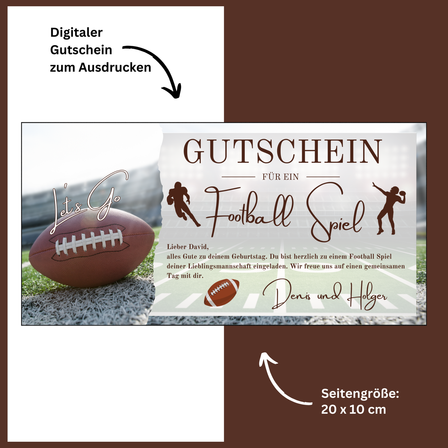 Gutschein - American Football Geschenkgutschein