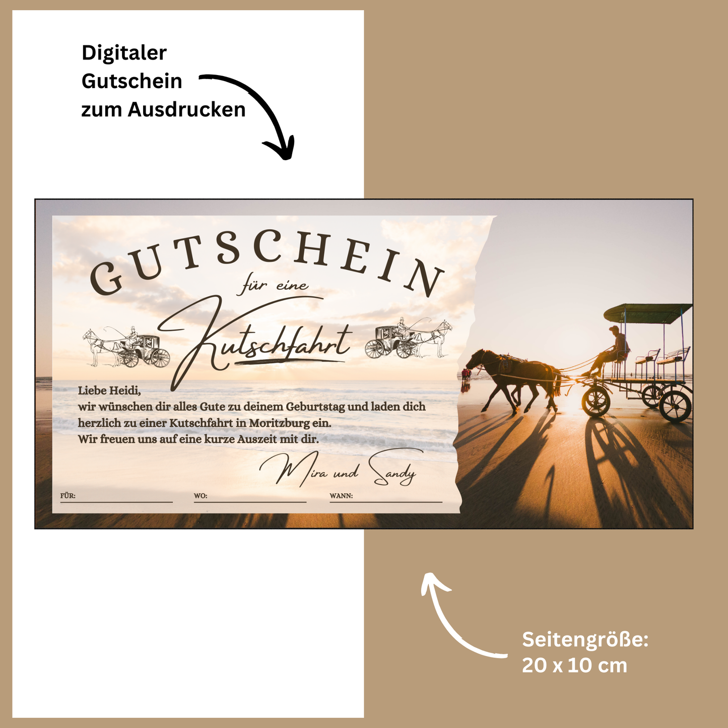 Gutschein - Kutschfahrt Rundfahrt Pferdekutsche
