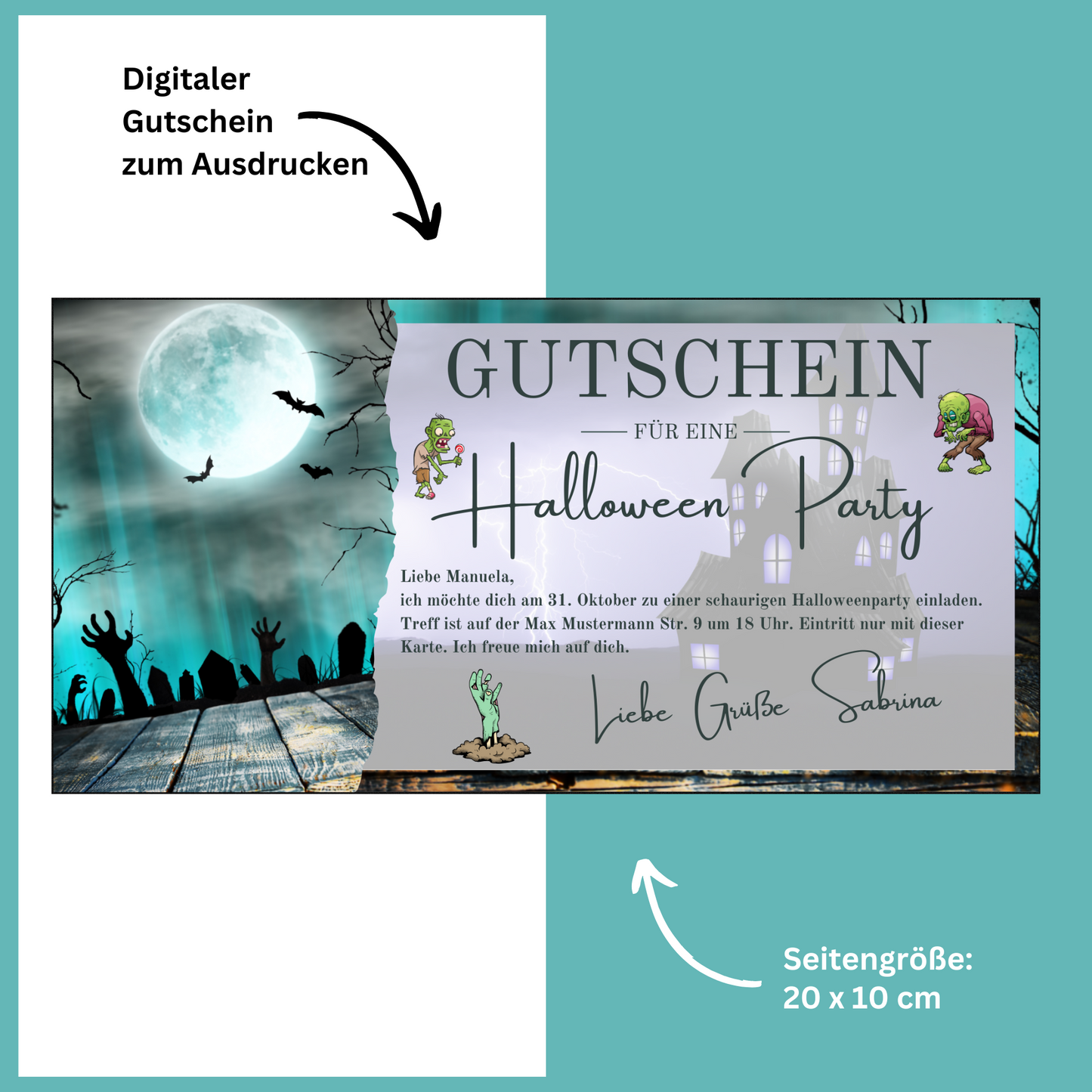 Gutschein - Halloween Party Geschenkgutschein