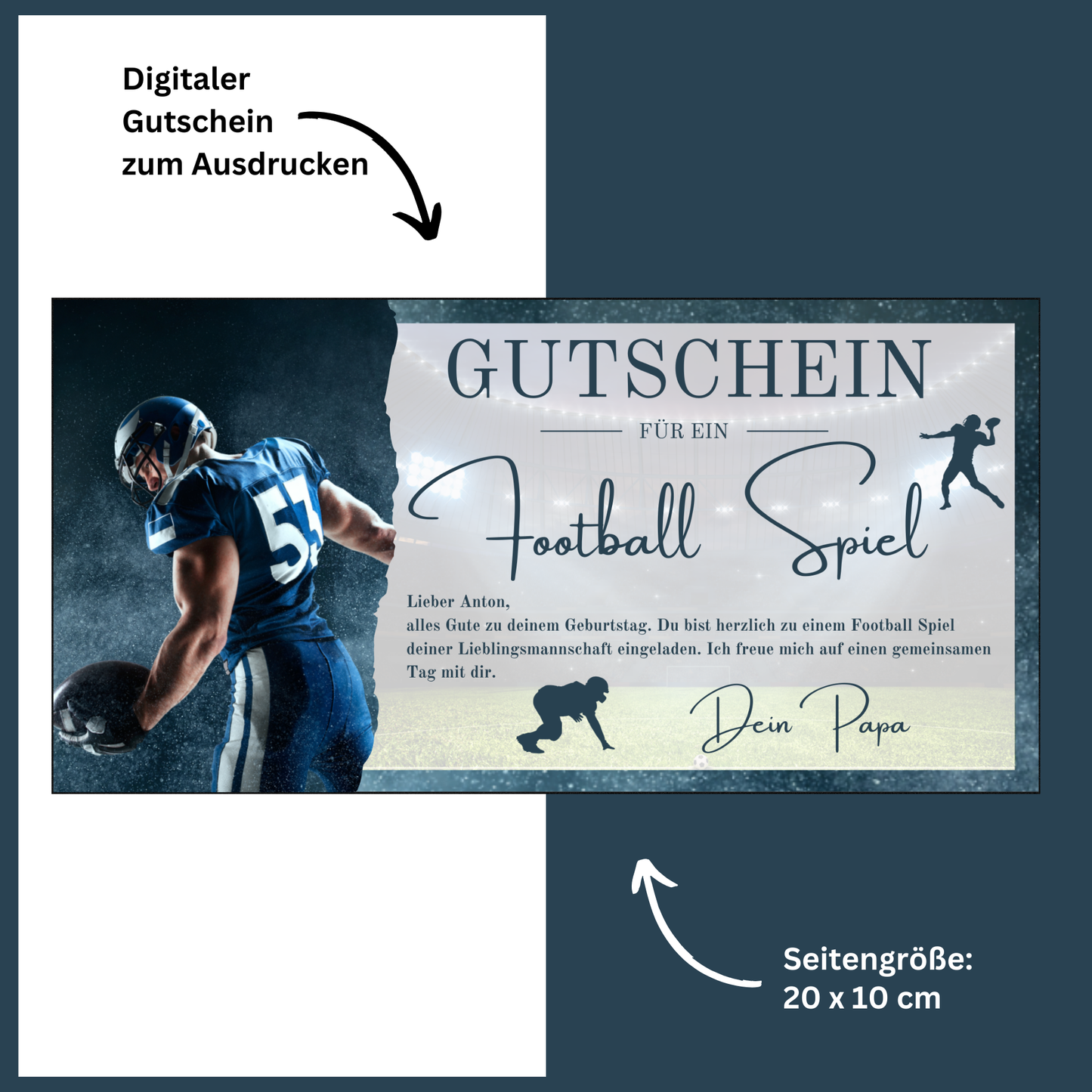 Gutschein - American Football Geschenkgutschein