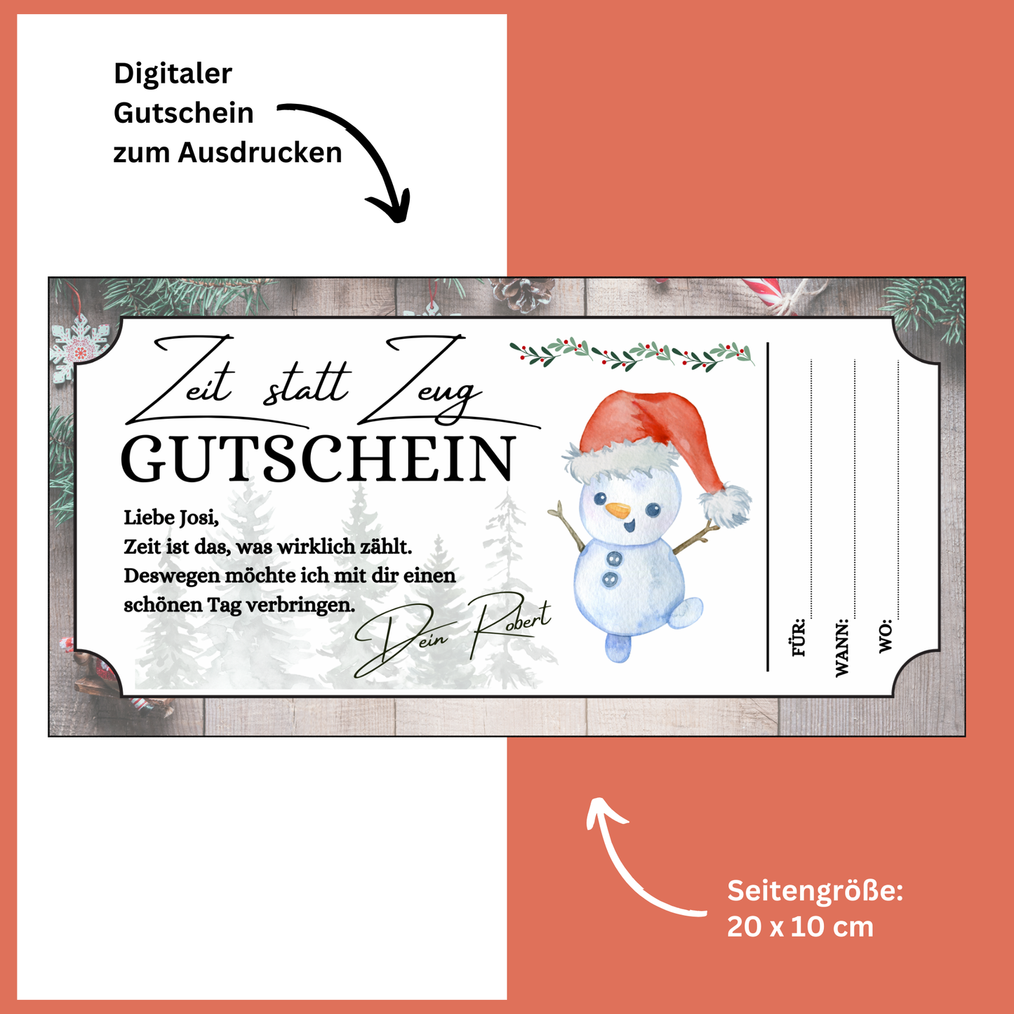 Gutschein - Gemeinsame Zeit statt Zeug als Geschenkidee