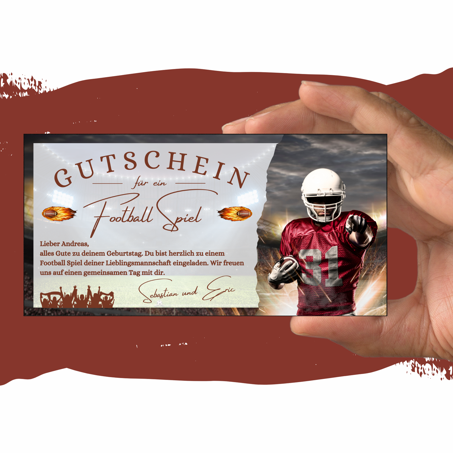 Gutschein - American Football Geschenkgutschein