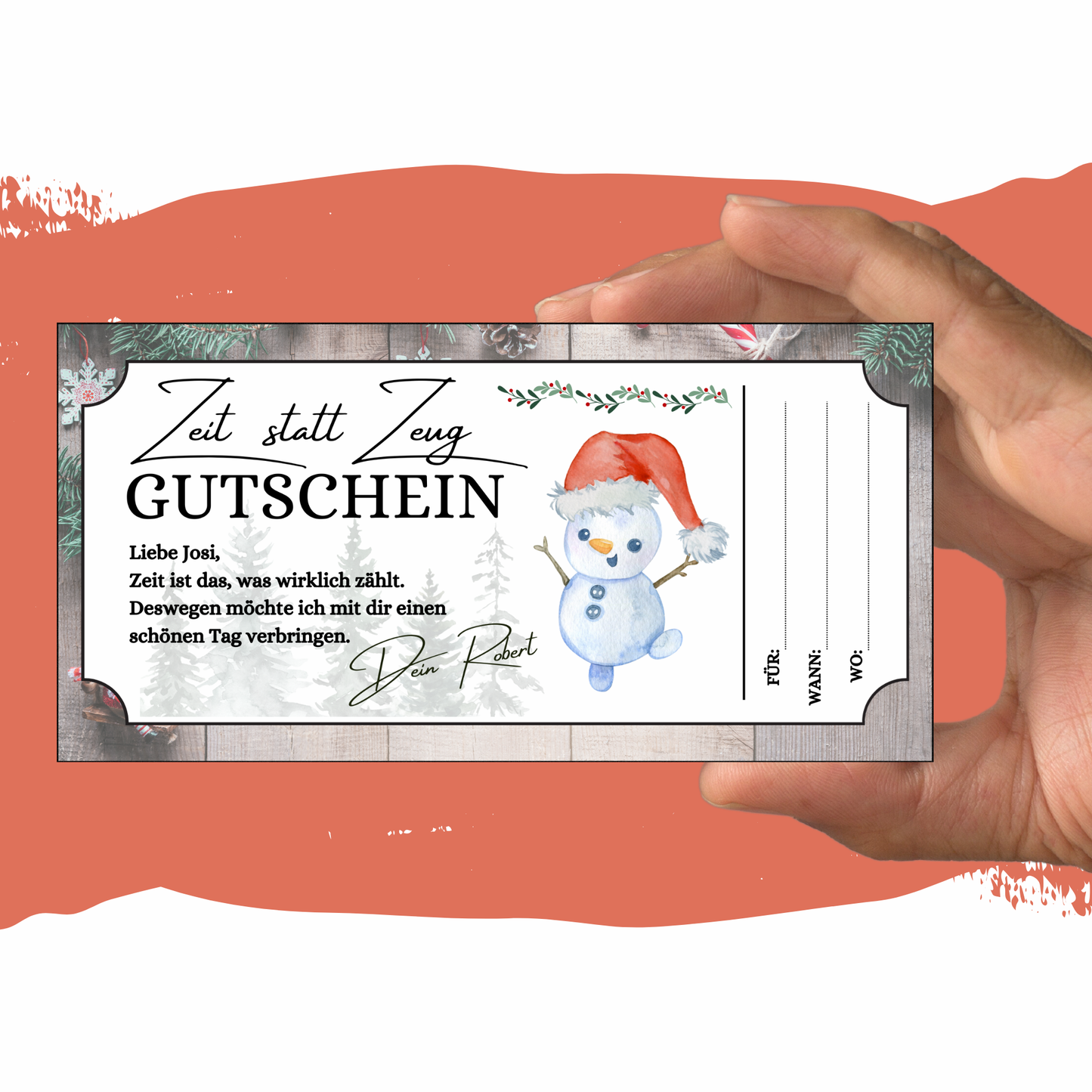 Gutschein - Gemeinsame Zeit statt Zeug als Geschenkidee