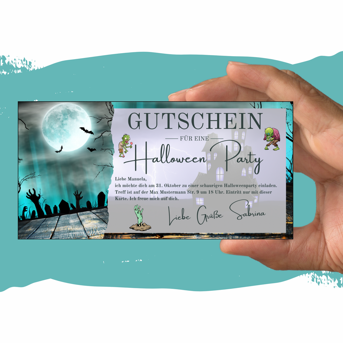 Gutschein - Halloween Party Geschenkgutschein