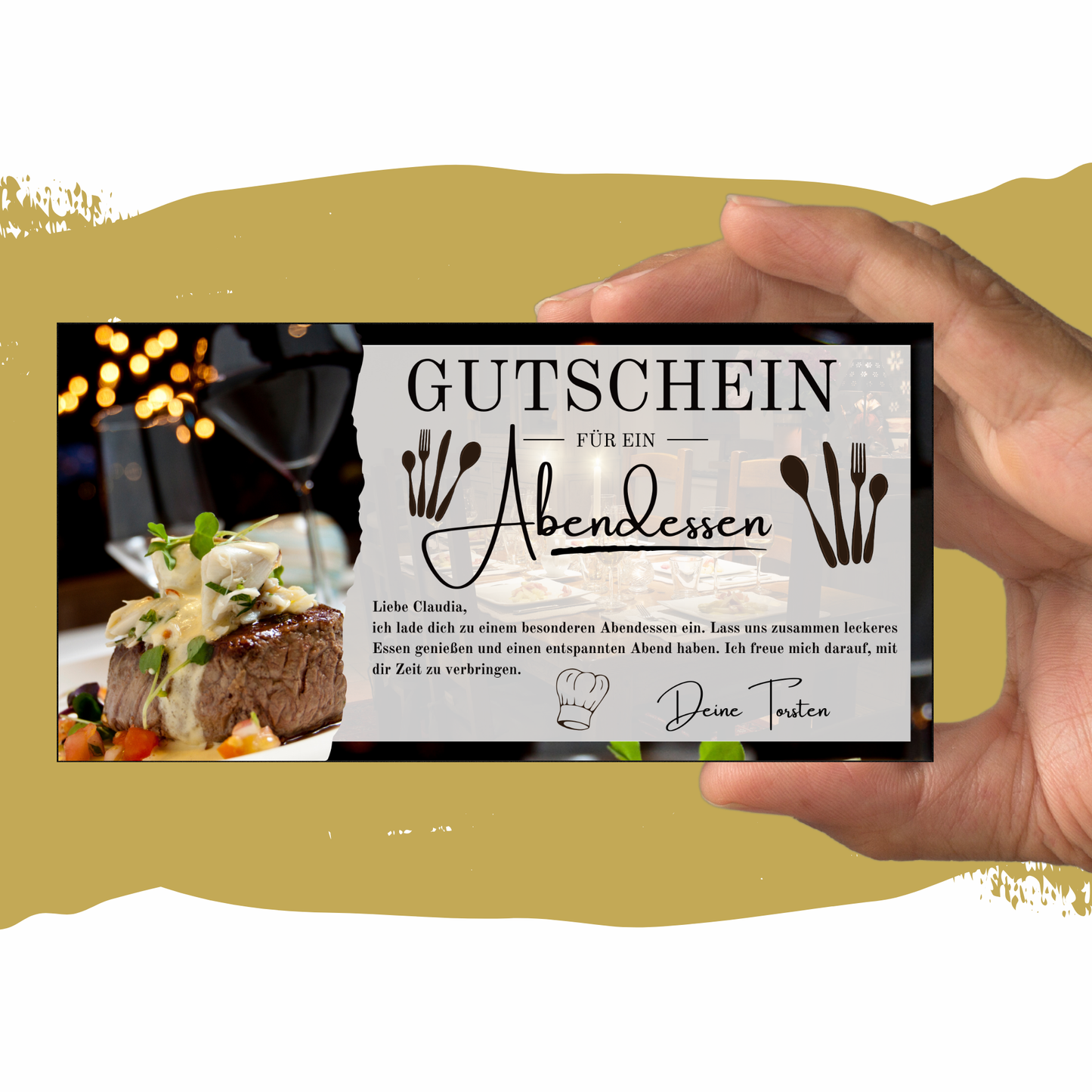 Gutschein - Abendessen Geschenkgutschein Geburtstag
