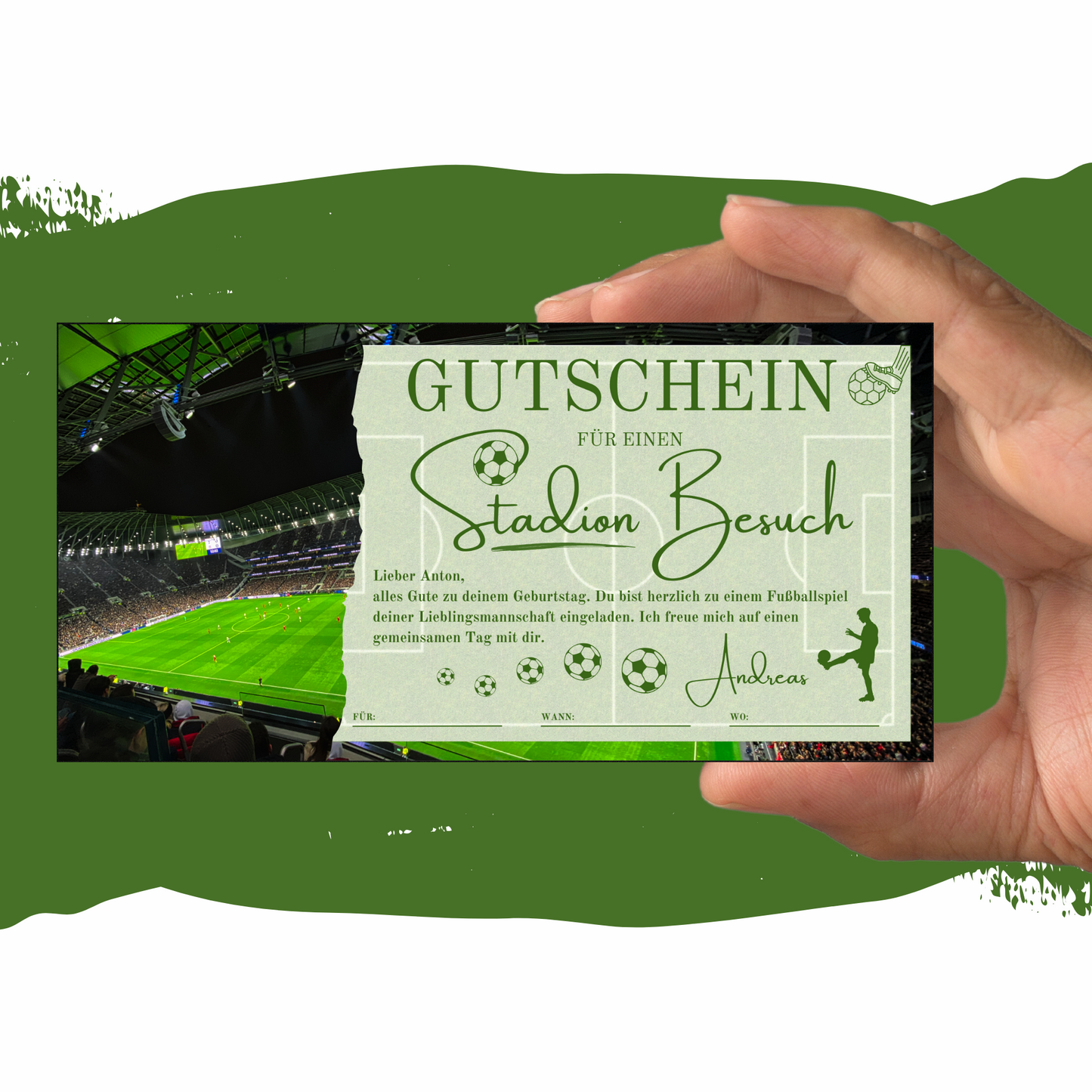 Gutschein - Stadion Besuch Fußballspiel Geschenkgutschein - eCARD4you