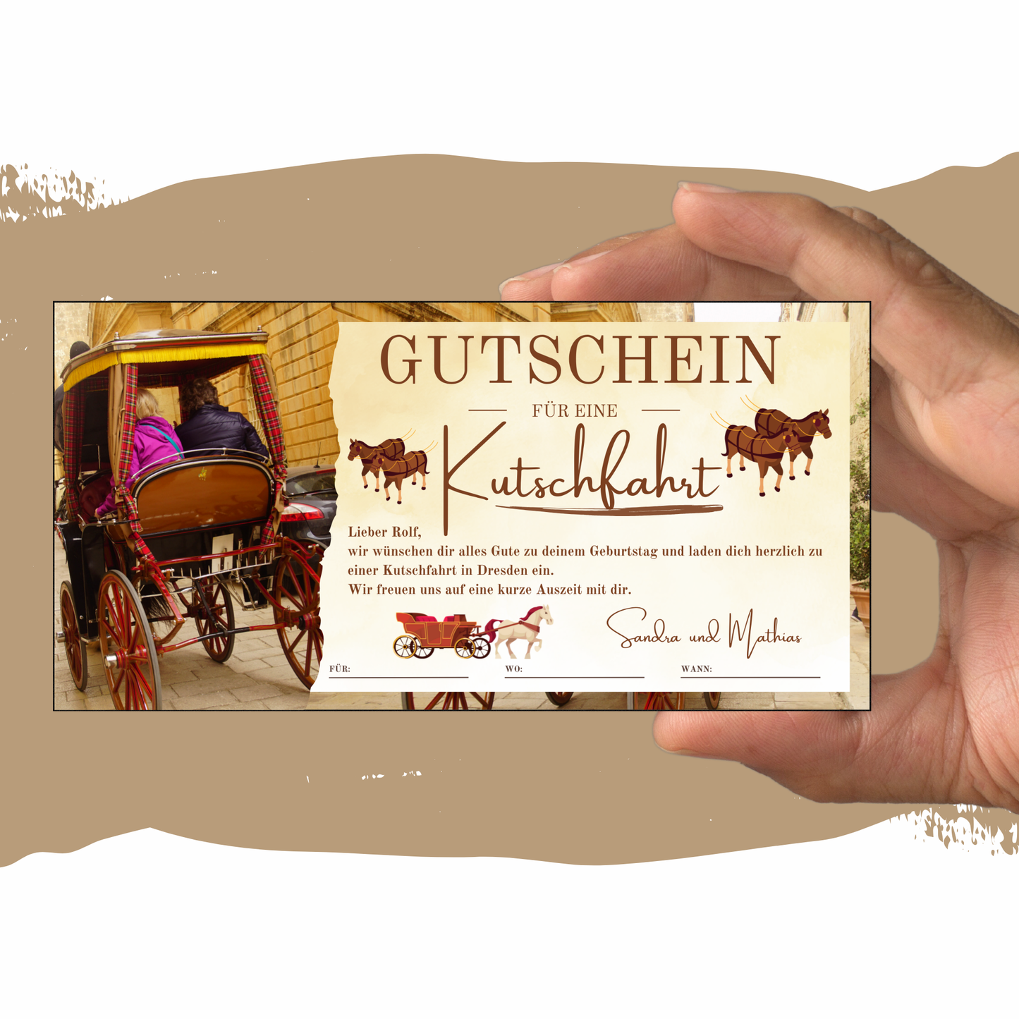 Gutschein - Kutschfahrt Rundfahrt Pferdekutsche