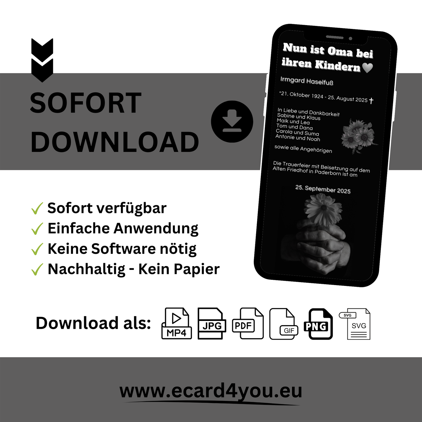 eCARD - Trauerkarte und Beileidsbekundung