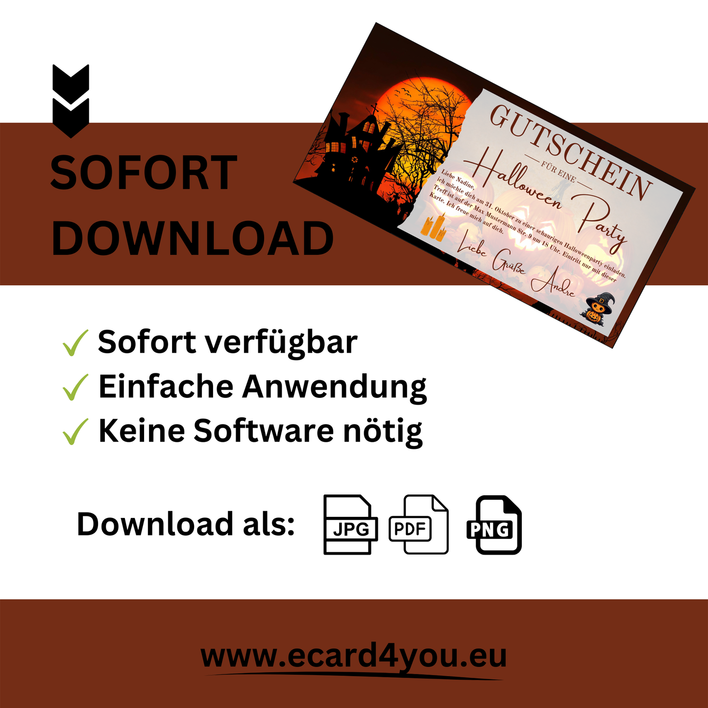 Gutschein - Halloween Party Geschenkgutschein