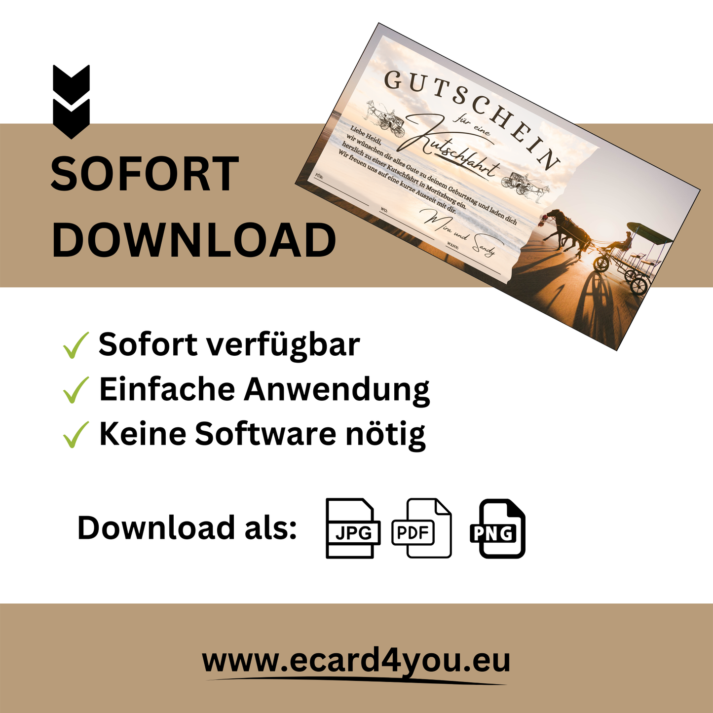 Gutschein - Kutschfahrt Rundfahrt Pferdekutsche