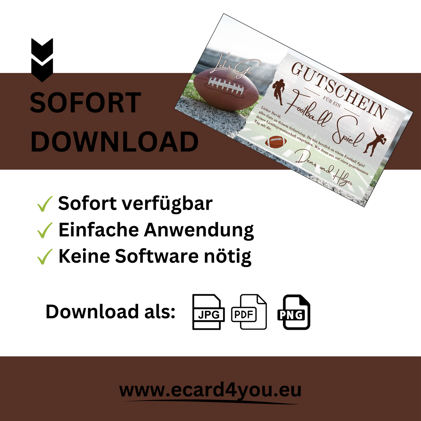 Gutschein - American Football Geschenkgutschein