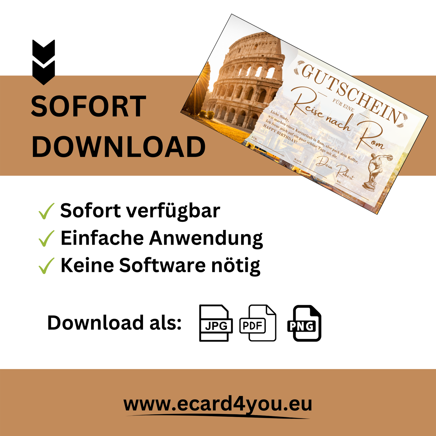 Gutschein - Städtetrip Rom Italien Reisegutschein